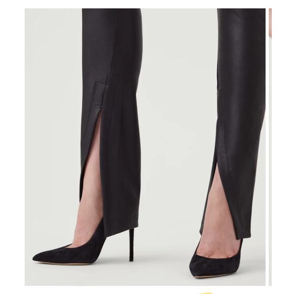 Spanx Leather-Like Front Slit Pant Luxe Black Size 2X - Picture 3 of 10